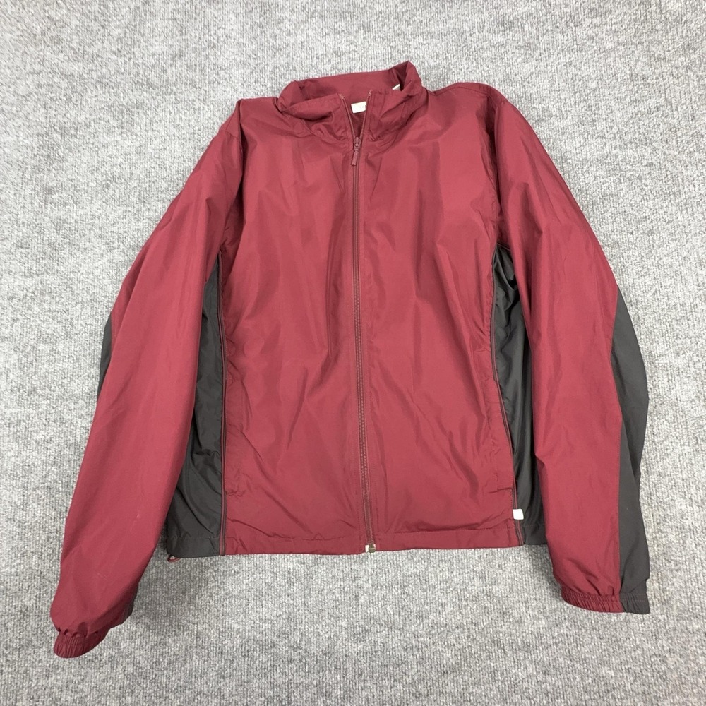 Ativa Jacket Mens Large Red Gray Full Zip Colorblock Windbreaker Running